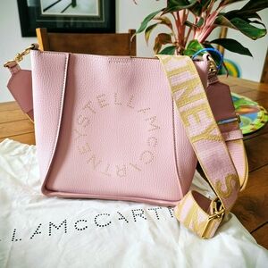 Stella McCartney Pink Crossbody Bag with Studded Circular Logo